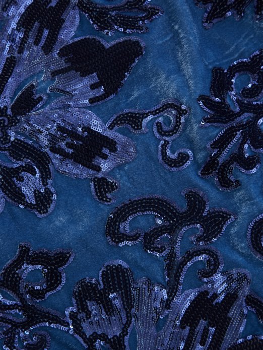 Guess Shopping Cvijet Plave šljokice Estella Haljina Sa šljokicama