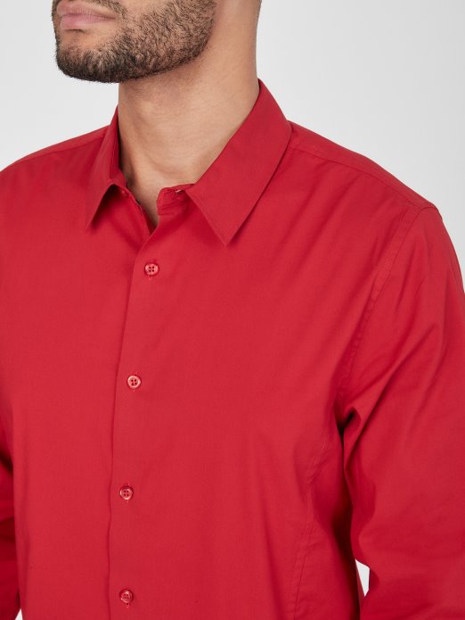 Guess Shopping Damon Poplin Košulja Sveučilišna Crvena