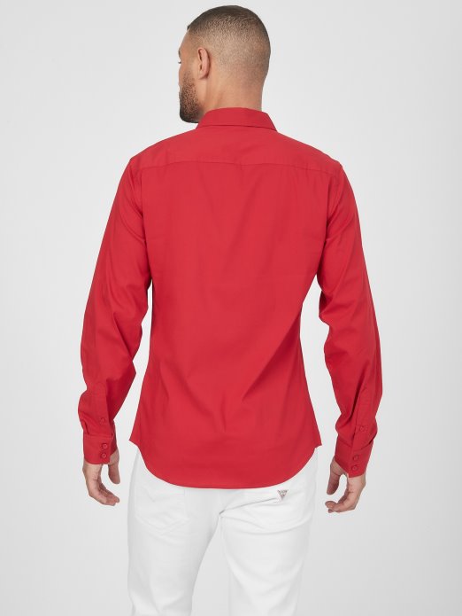 Guess Shopping Damon Poplin Košulja Sveučilišna Crvena