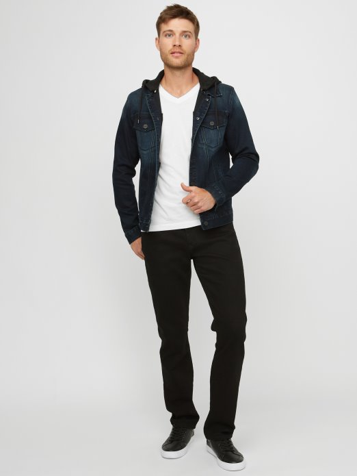 Guess Shopping Delmar Slim Ravne Traperice Crne Boje