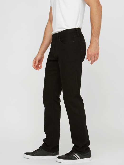 Guess Shopping Delmar Slim Ravne Traperice Crne Boje