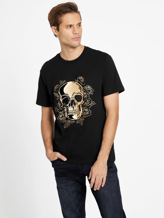 Guess Shopping Dhine Majica S Ovratnikom Jet Crna