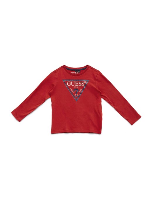 Guess Shopping Dječja Majica S Logotipom Dugih Rukava (2-7) Red Hot