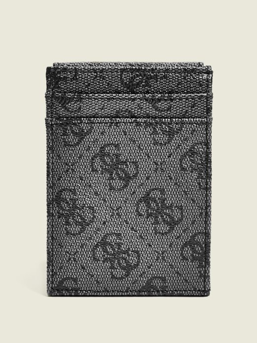 Guess Shopping Don Logo-print Magnetic Card Case Black