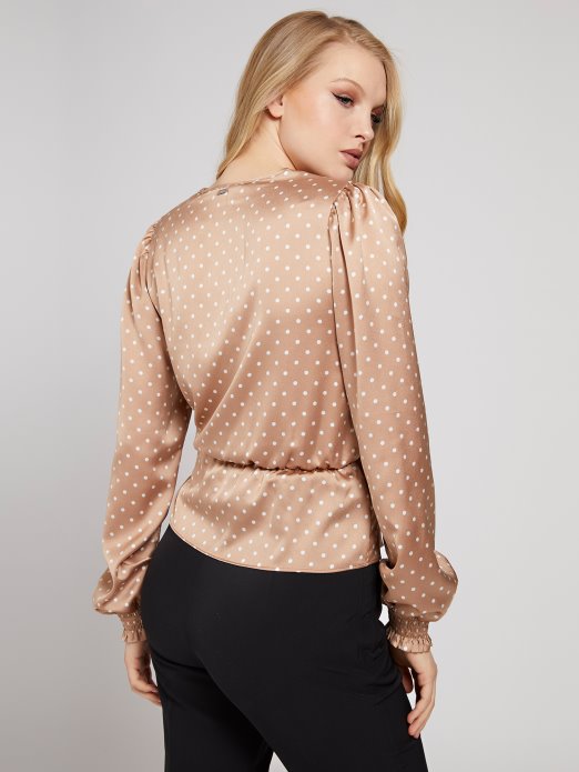 Guess Shopping Dots Print Satenska Bluza Bež