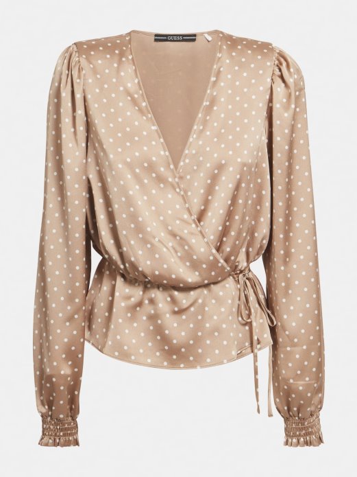 Guess Shopping Dots Print Satenska Bluza Bež