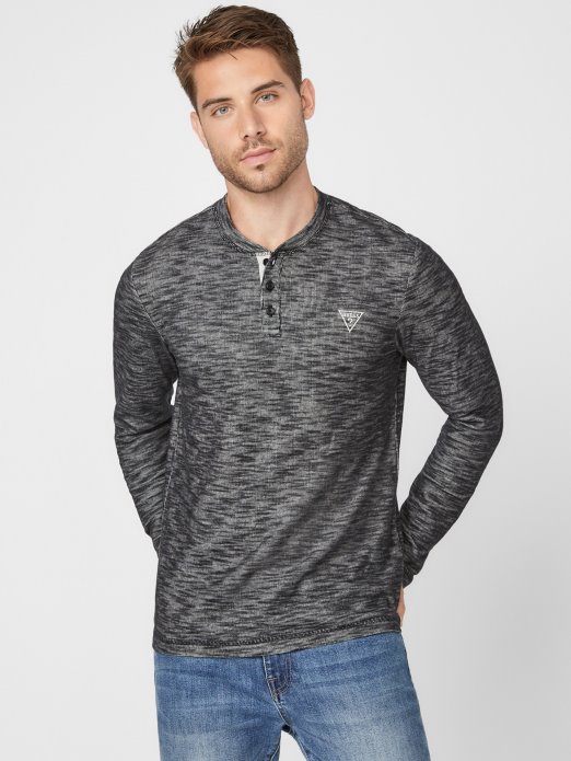 Guess Shopping Dunston Henley Jet Black