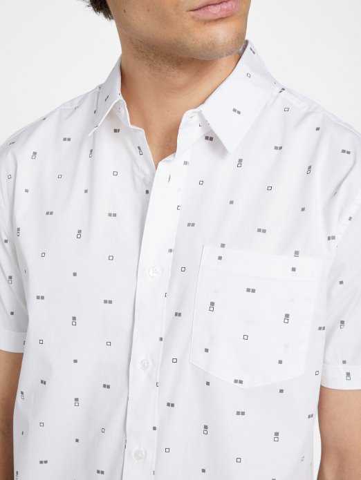 Guess Shopping Dusan Košulja S Geometrijskim Printom čisto Bijela
