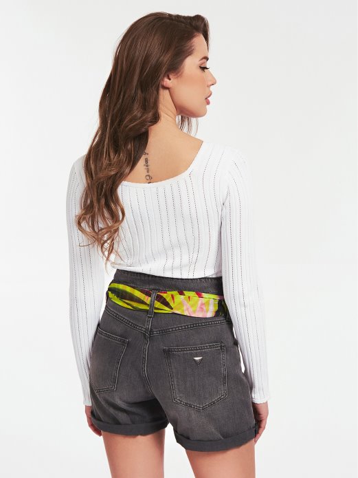 Guess Shopping Džemper Od Mješavine Viskoze Bijeli