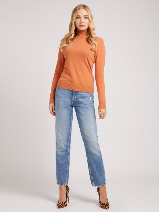 Guess Shopping Džemper S Kornjačevim Ovratnikom Bež