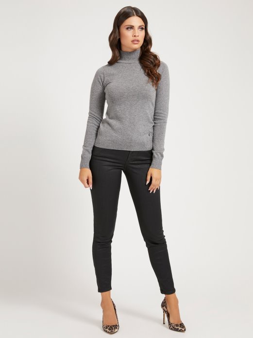 Guess Shopping Džemper S Kornjačinom I Cachemere Mješavinom Siva