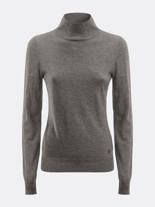 Guess Shopping Džemper S Kornjačinom I Cachemere Mješavinom Siva