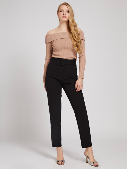 Guess Shopping Džemper S Otvorenim Ramenima Bež