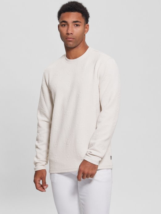 Guess Shopping Eco Logo Jacquard Majica Dugih Rukava Guess Shopping Božur Jacquard Ston