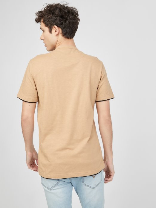 Guess Shopping Edgar Henley Tee Toast Taupe