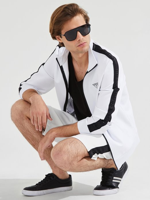 Guess Shopping Eko Andrew Logo Jakna S Patentnim Zatvaračem čisto Bijela