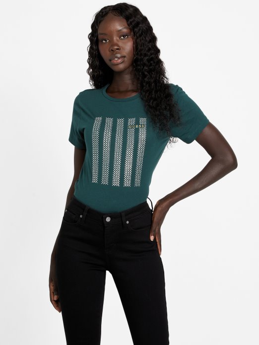 Guess Shopping Eko Felix Bling Majica Od Tamnog žada