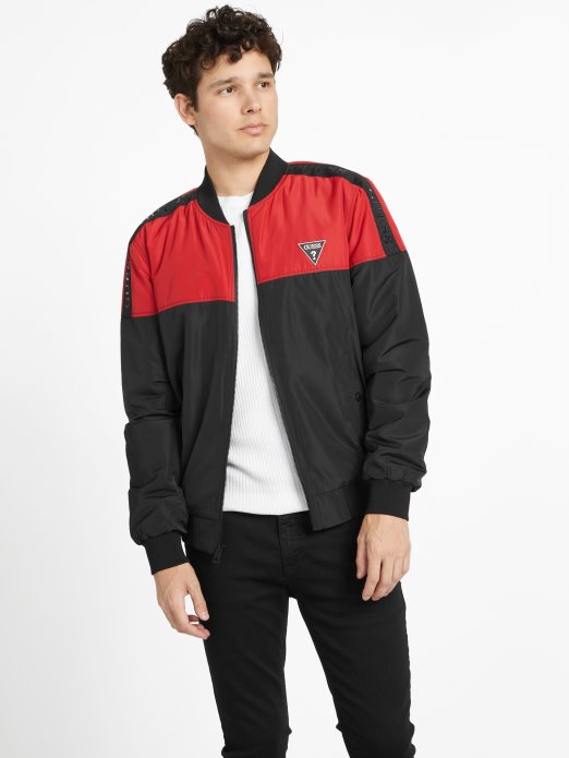 Guess Shopping Eko Frotir Letačka Jakna Ragbi Crvena Multi