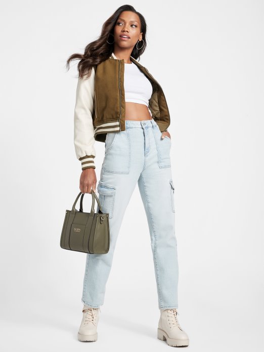 Guess Shopping Eko Hayden Visoki Kargo Traperice Svijetlo Pranje