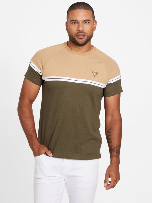 Guess Shopping Eko Kido Color-block Tee Olive Morning
