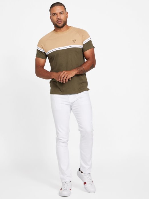 Guess Shopping Eko Kido Color-block Tee Olive Morning