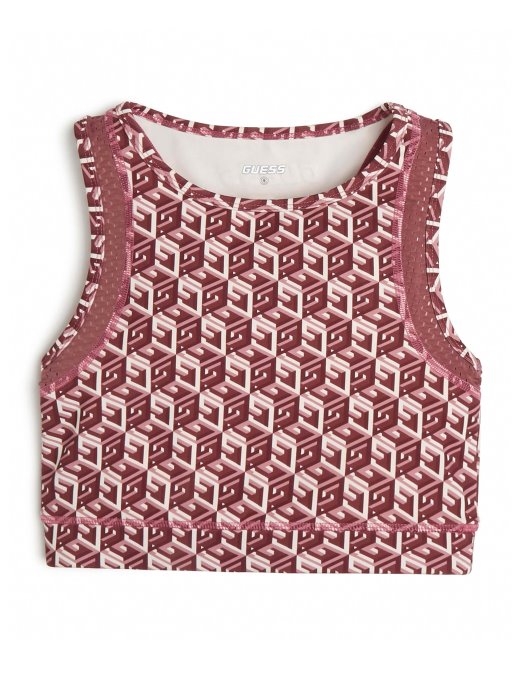 Guess Shopping Eko Kocka Logo Aktivni Grudnjak (4-14) G Kocka Crvena Komb