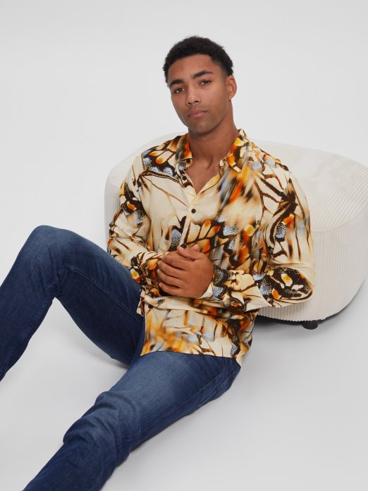 Guess Shopping Eko Leptiri Košulja Blurred Butterflies