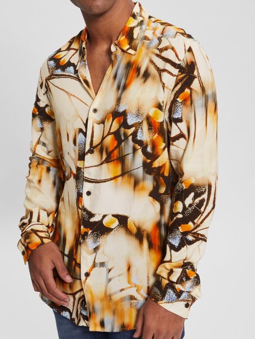 Guess Shopping Eko Leptiri Košulja Blurred Butterflies