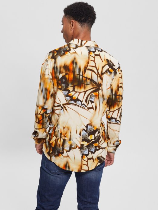 Guess Shopping Eko Leptiri Košulja Blurred Butterflies