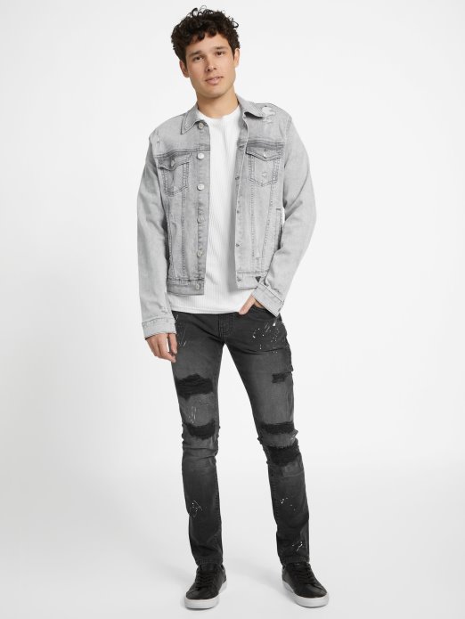 Guess Shopping Eko Liam Skinny Jeans Black Destroy