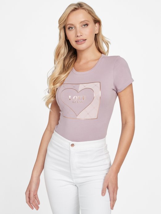 Guess Shopping Eko Lourdes Logo Tee Vanda Orchid