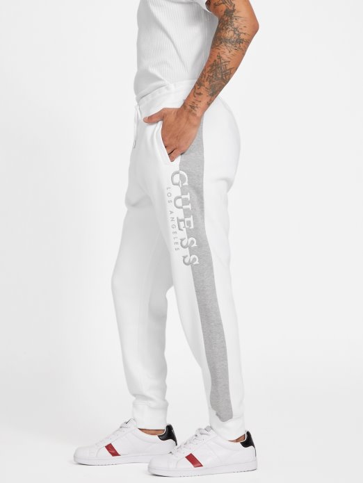 Guess Shopping Eko Marcus Logo Joggers Pure White
