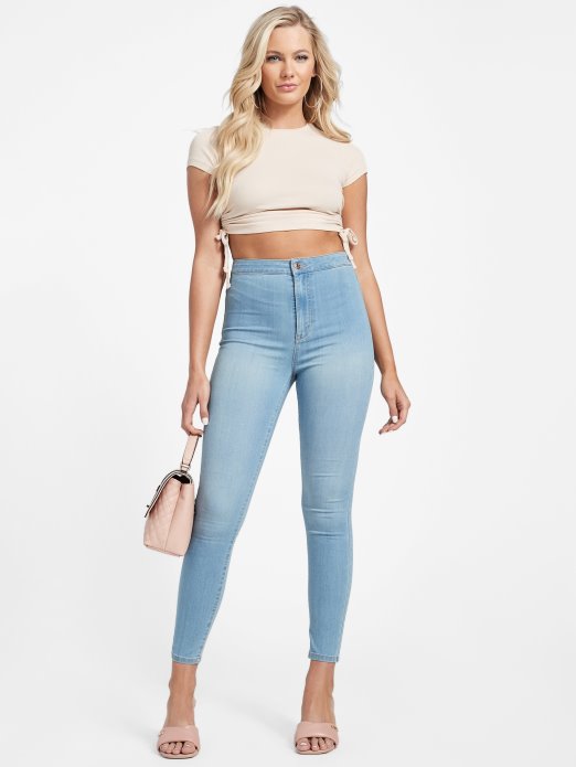 Guess Shopping Eko Nova Traperice S Oblinama Ultra Visokog Struka Lagane Ispiranja