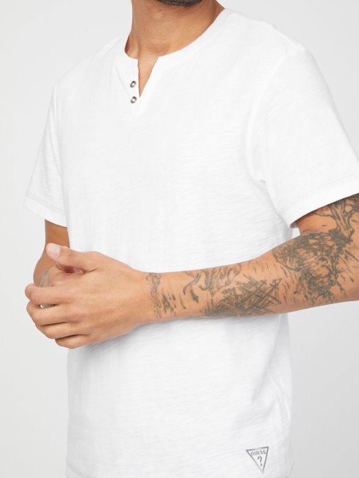 Guess Shopping Eko Ricky Split Majica čista Bijela