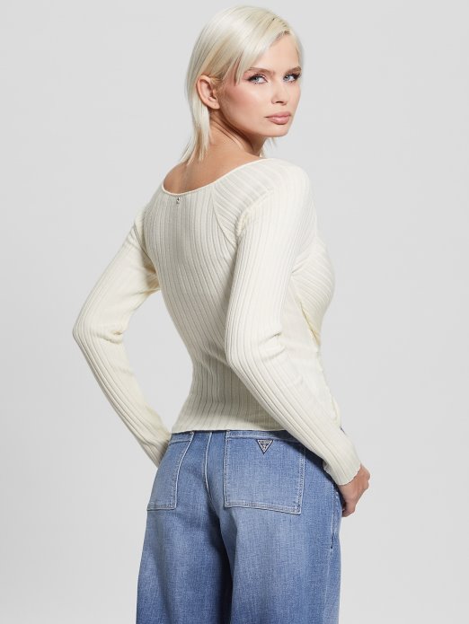 Guess Shopping Eko Sabine Gornji Džemper Krem ​​​​bijela