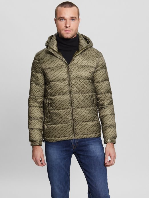 Guess Shopping Eko Ultra-lagana Pufer Jakna Kaki Guess Shopping Geo