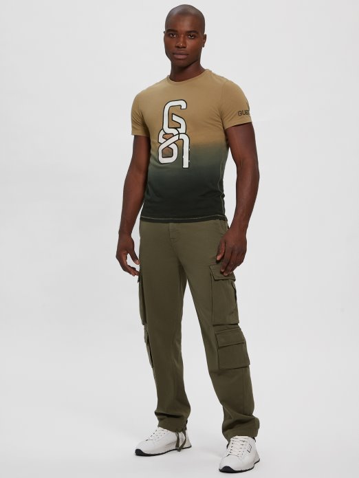 Guess Shopping Filip Dip-dye Logo Majica Macchiato I Crna Kombinacija