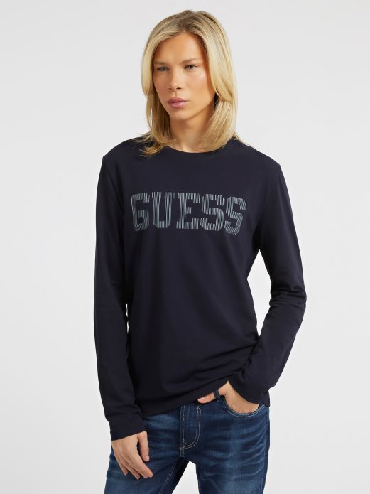 Guess Shopping Front Logo Majica Dugih Rukava Plava