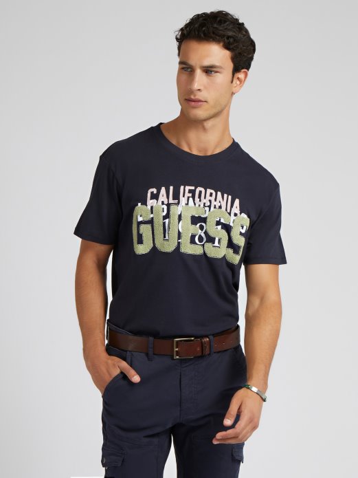 Guess Shopping Front Logo Plava Majica Novi Trend
