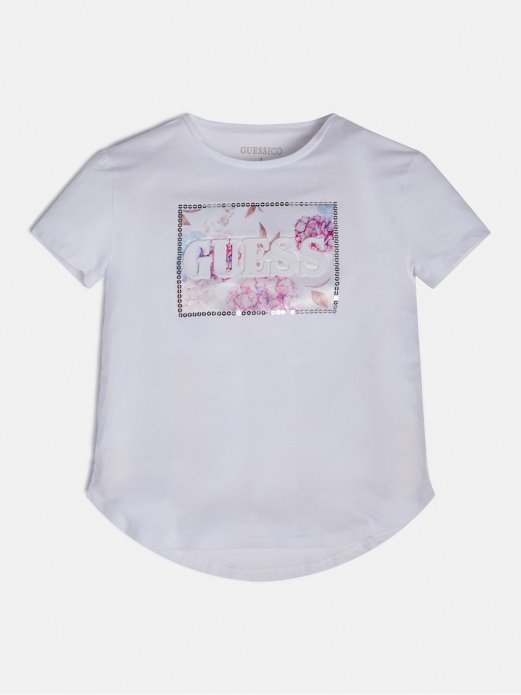 Guess Shopping Front Logo T-shirt Bijela Novi Trend