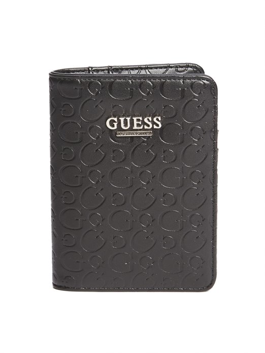 Guess Shopping Futrola Za Putovnicu S Utisnutim Logotipom Crna