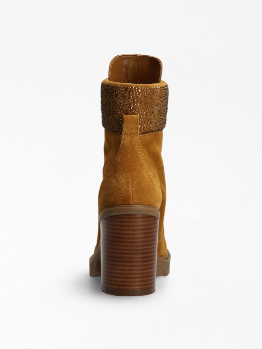 Guess Shopping Gelyn Gležnjače Od Prave Kože Smeđe