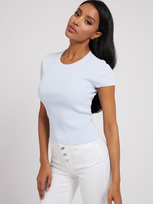 Guess Shopping Gornji Dio Džempera Od Mješavine Viskoze Svijetloplavi