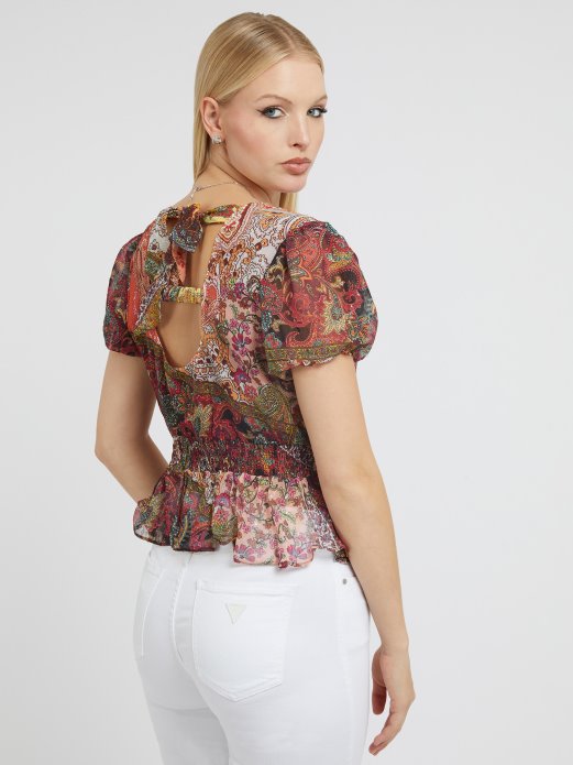 Guess Shopping Gornji Dio S Printom Paisley Crveni