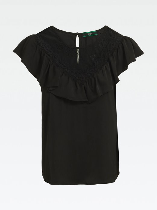 Guess Shopping Gornji Dio S Volanima Od Crnog Satena