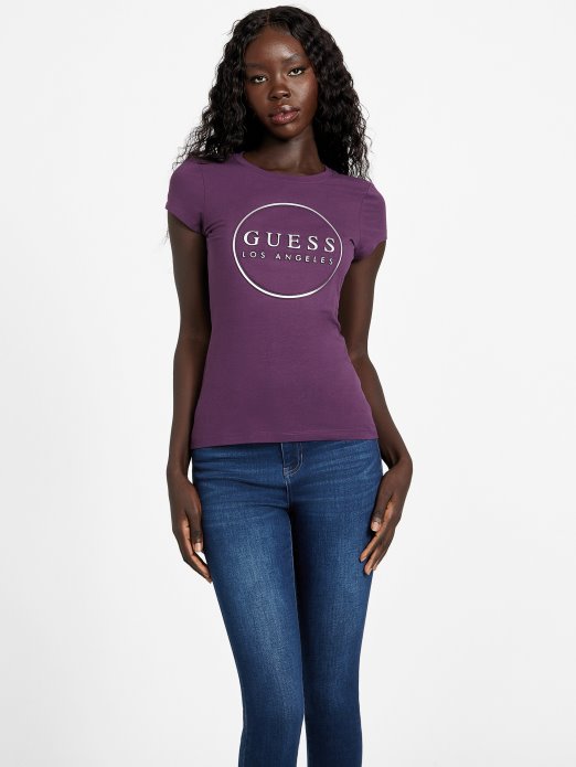 Guess Shopping Grape Wine Gigi Logo Tee