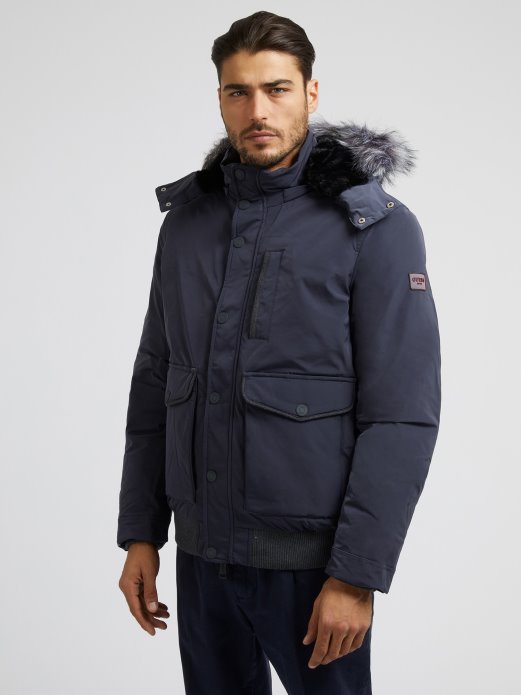 Guess Shopping Grey Puffer Od Pravog Puha