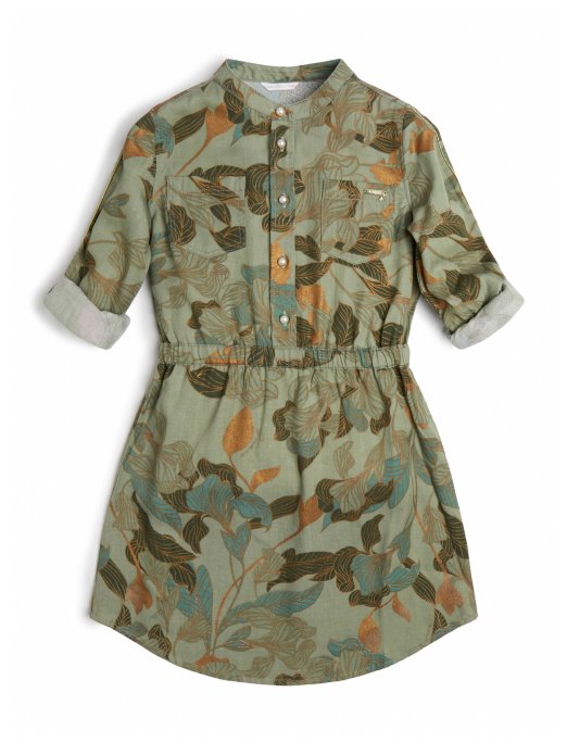 Guess Shopping Haljina Košulja Od Umjetnog Bisera Maslinastog Lišća (7-14)