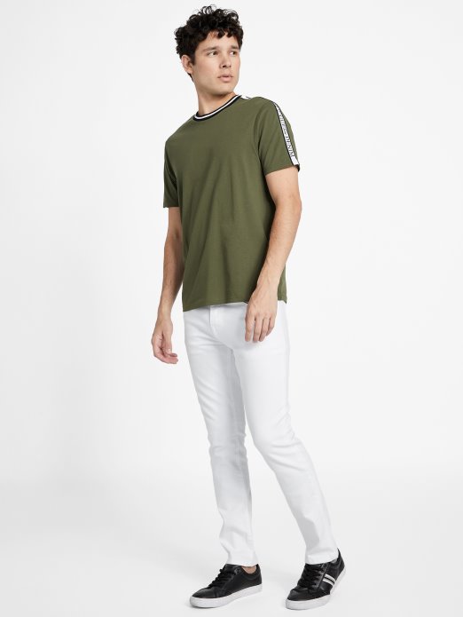 Guess Shopping Hyatt Logo Tape Tee Olive Morning