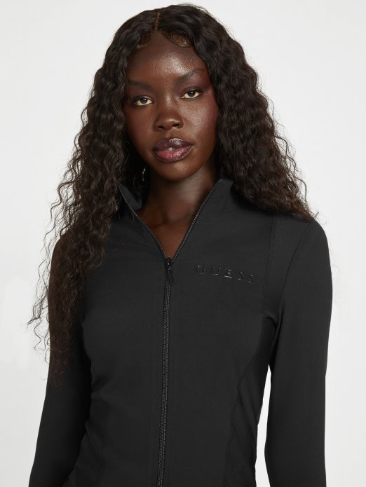 Guess Shopping Ikram Jakna S Patentnim Zatvaračem Jet Crna